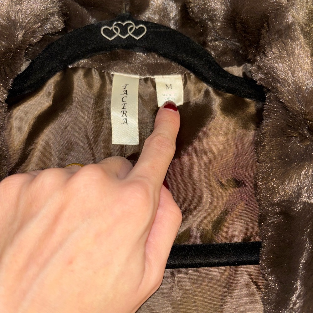 Tacera Chocolate Faux Fur Jacket